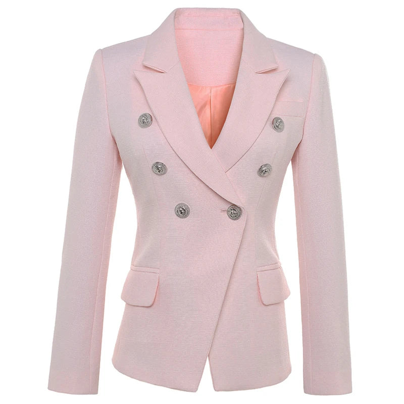 Women's Double-Breasted Fashion Blazer - A stylish blazer designed to elevate both casual and formal outfits. Soft, comfortable fabric suitable for work, events, or everyday chic wear. Available in multiple colors and sizes to match your personal style.