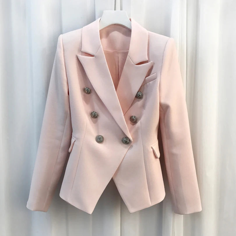 Women's Double-Breasted Fashion Blazer - A stylish blazer designed to elevate both casual and formal outfits. Soft, comfortable fabric suitable for work, events, or everyday chic wear. Available in multiple colors and sizes to match your personal style.