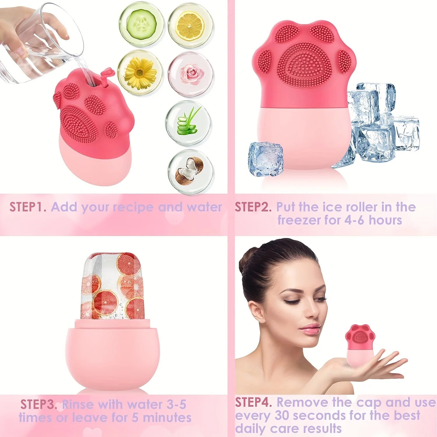 Facial Ice Roller - Skincare Tool - A reusable skincare tool that helps soothe and cool the skin. Designed to reduce facial puffiness and improve product absorption. Lightweight and easy to use at home.