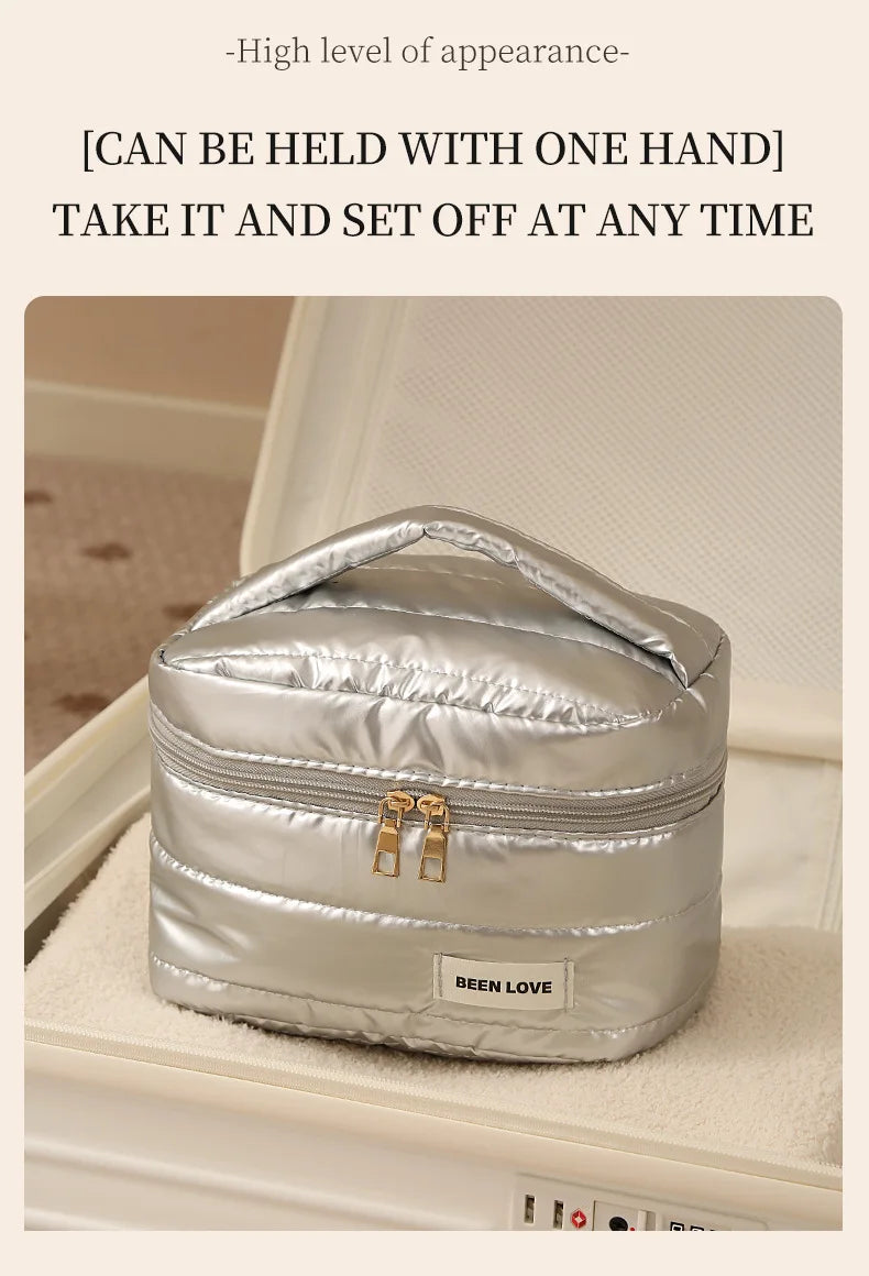 The Luxe Travel Beauty Organizer - An elegant beauty organizer with multiple compartments for easy storage. Designed to keep makeup and toiletries organized and accessible. Ideal for travel or vanity use.