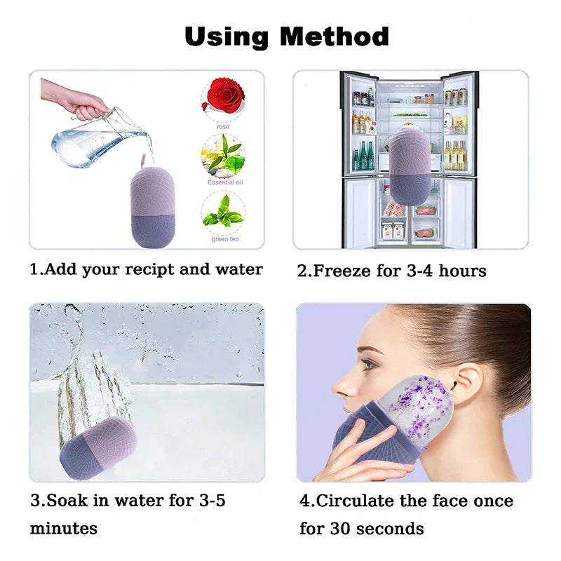 The Cooling Sculpt Ice Roller - A reusable facial ice roller designed to help reduce puffiness and refresh the skin. Provides a cooling massage that supports a smoother, more radiant look. Suitable for daily skincare routines.