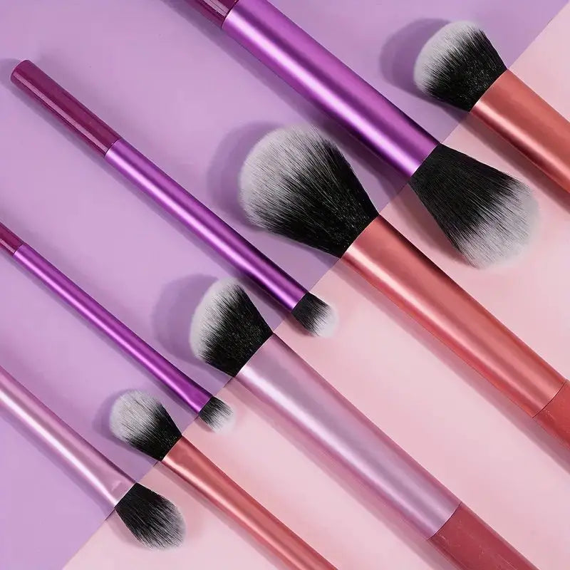 The Essential 8-Piece Brush Collection - A compact 8-piece brush set for simple and precise makeup application. Soft synthetic fibers allow easy blending and smooth finish. Lightweight and easy to clean. Great for travel or minimal makeup kits.