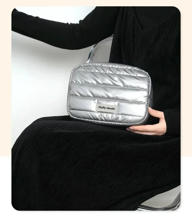 Large Capacity Makeup Organizer Bag - A spacious cosmetic organizer designed for storing makeup and beauty tools efficiently. Durable material with a structured shape for better organization. Ideal for travel or daily storage.