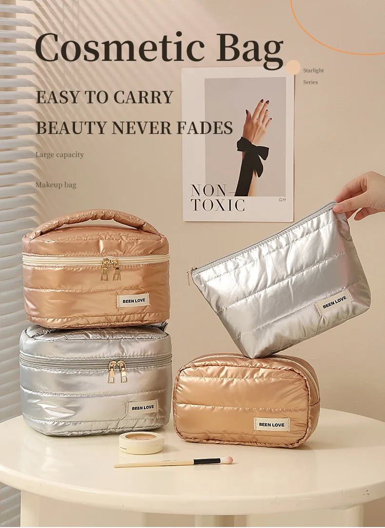 The Luxe Travel Beauty Organizer - An elegant beauty organizer with multiple compartments for easy storage. Designed to keep makeup and toiletries organized and accessible. Ideal for travel or vanity use.