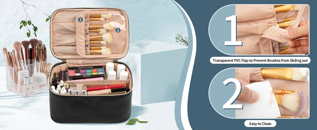 Portable Makeup Organizer. A compact makeup organizer designed to keep your beauty products neat and easy to find. Spacious enough for daily essentials while remaining lightweight and travel-friendly. Perfect for home use or on-the-go storage.
