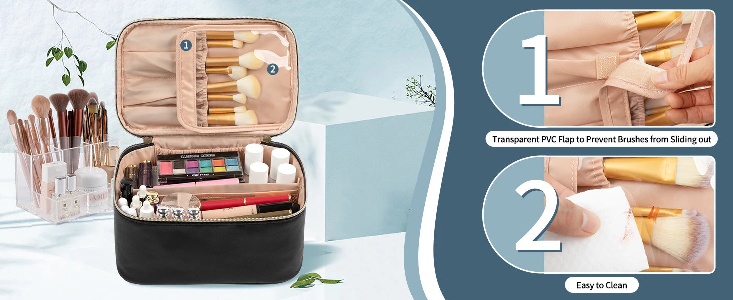 Portable Makeup Organizer. A compact makeup organizer designed to keep your beauty products neat and easy to find. Spacious enough for daily essentials while remaining lightweight and travel-friendly. Perfect for home use or on-the-go storage.