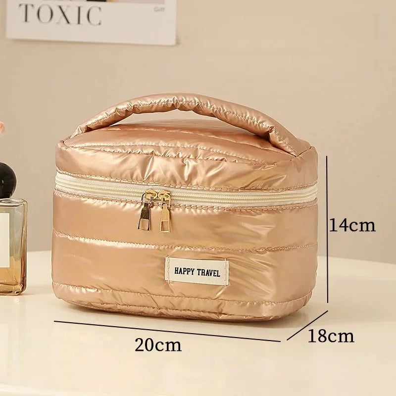 The Luxe Travel Beauty Organizer - An elegant beauty organizer with multiple compartments for easy storage. Designed to keep makeup and toiletries organized and accessible. Ideal for travel or vanity use.