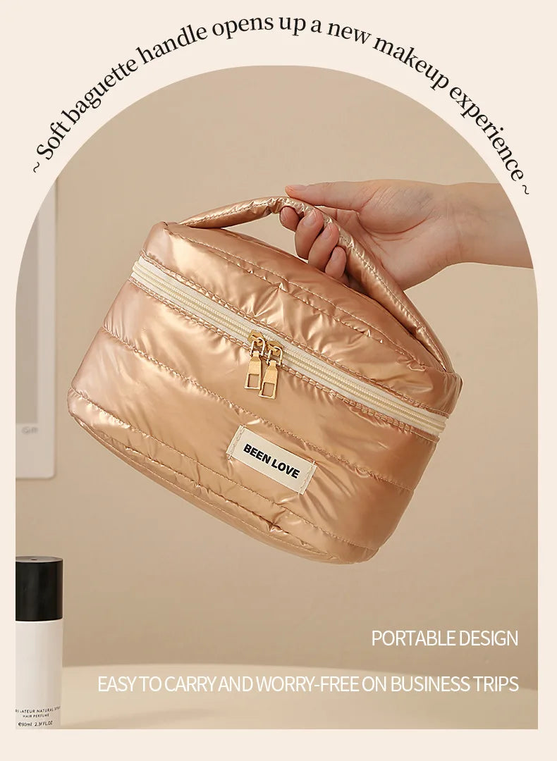 The Luxe Travel Beauty Organizer - An elegant beauty organizer with multiple compartments for easy storage. Designed to keep makeup and toiletries organized and accessible. Ideal for travel or vanity use.