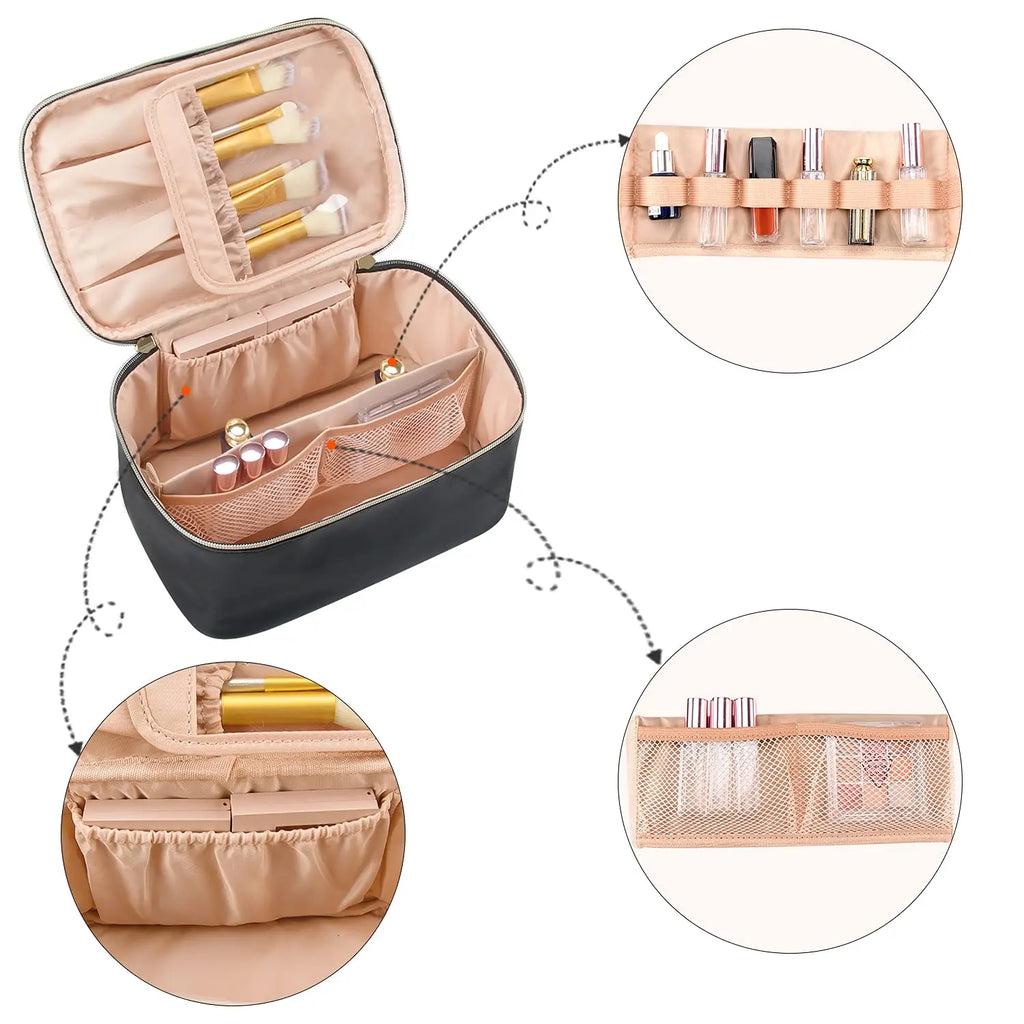 Portable Makeup Organizer. A compact makeup organizer designed to keep your beauty products neat and easy to find. Spacious enough for daily essentials while remaining lightweight and travel-friendly. Perfect for home use or on-the-go storage.