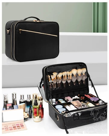 Portable Makeup Organizer. A compact makeup organizer designed to keep your beauty products neat and easy to find. Spacious enough for daily essentials while remaining lightweight and travel-friendly. Perfect for home use or on-the-go storage.