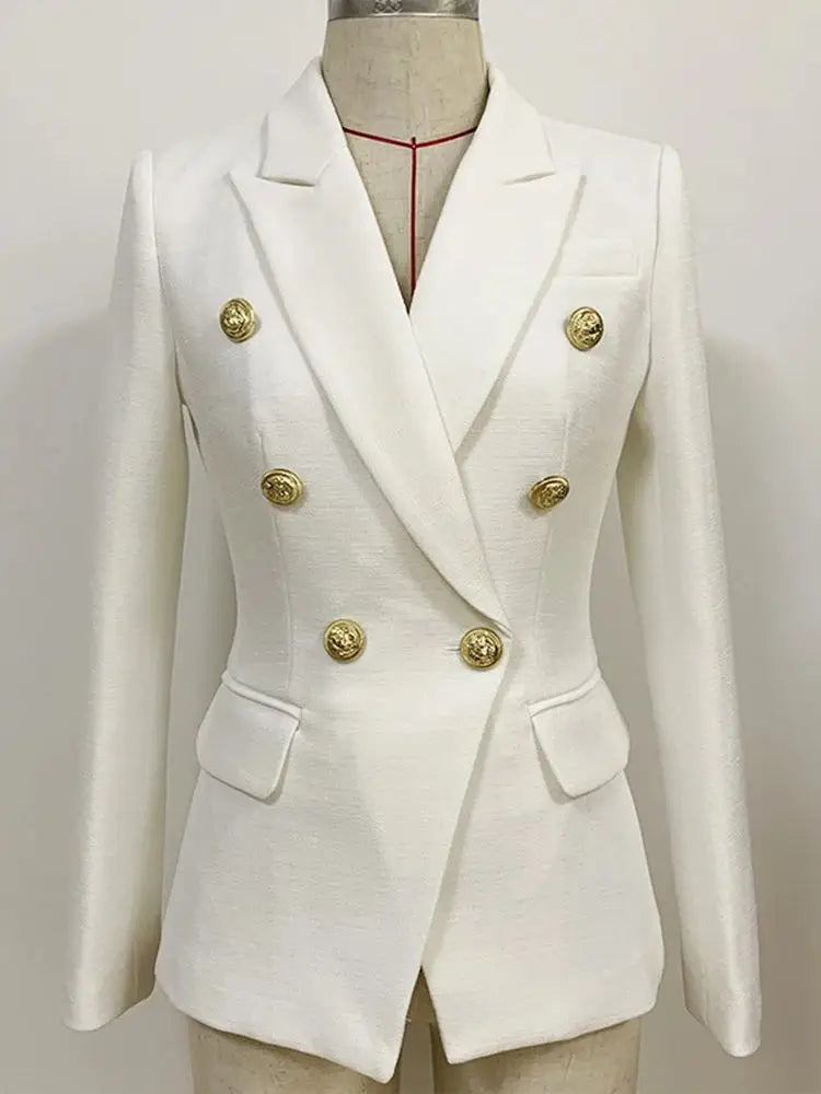 Women's Double-Breasted Fashion Blazer - A stylish blazer designed to elevate both casual and formal outfits. Soft, comfortable fabric suitable for work, events, or everyday chic wear. Available in multiple colors and sizes to match your personal style.