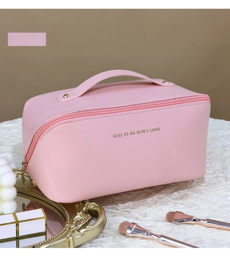 Luxury Makeup & Skincare Travel Bag - A spacious travel bag designed to hold makeup and skincare products securely. Structured design keeps items organized and protected. Perfect for trips, vacations, or everyday organization.
