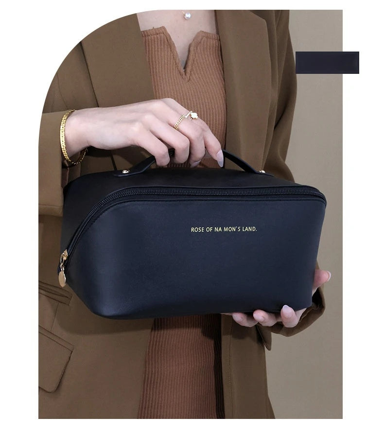 Luxury Makeup & Skincare Travel Bag - A spacious travel bag designed to hold makeup and skincare products securely. Structured design keeps items organized and protected. Perfect for trips, vacations, or everyday organization.