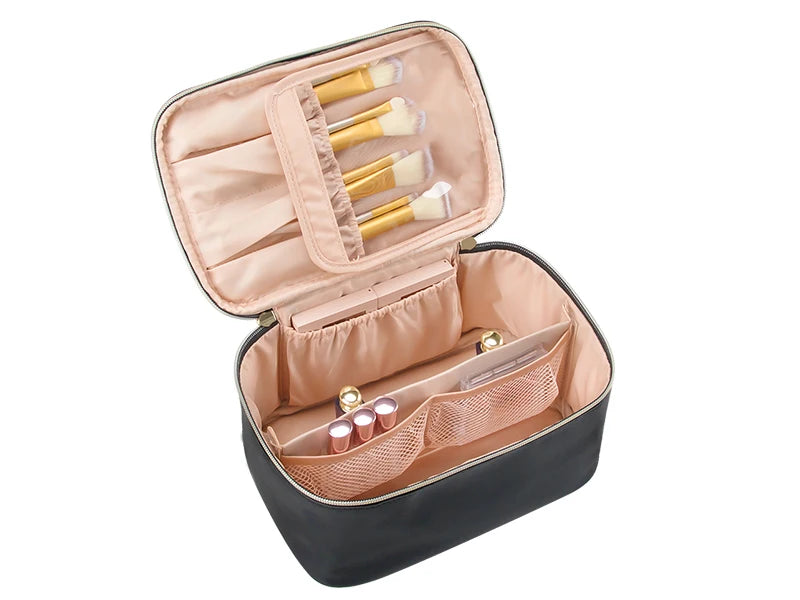 Portable Makeup Organizer. A compact makeup organizer designed to keep your beauty products neat and easy to find. Spacious enough for daily essentials while remaining lightweight and travel-friendly. Perfect for home use or on-the-go storage.