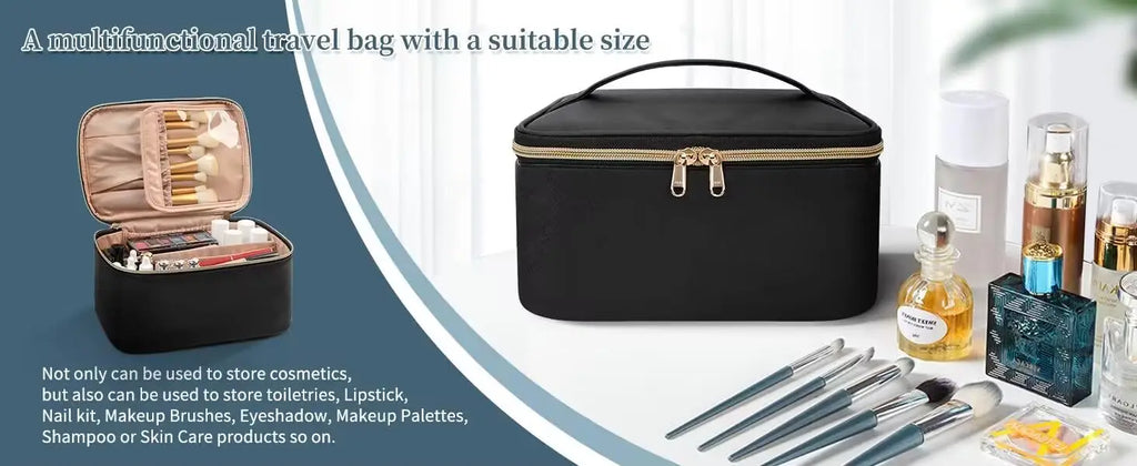 Portable Makeup Organizer. A compact makeup organizer designed to keep your beauty products neat and easy to find. Spacious enough for daily essentials while remaining lightweight and travel-friendly. Perfect for home use or on-the-go storage.
