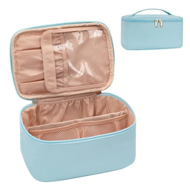 Portable Makeup Organizer. A compact makeup organizer designed to keep your beauty products neat and easy to find. Spacious enough for daily essentials while remaining lightweight and travel-friendly. Perfect for home use or on-the-go storage.