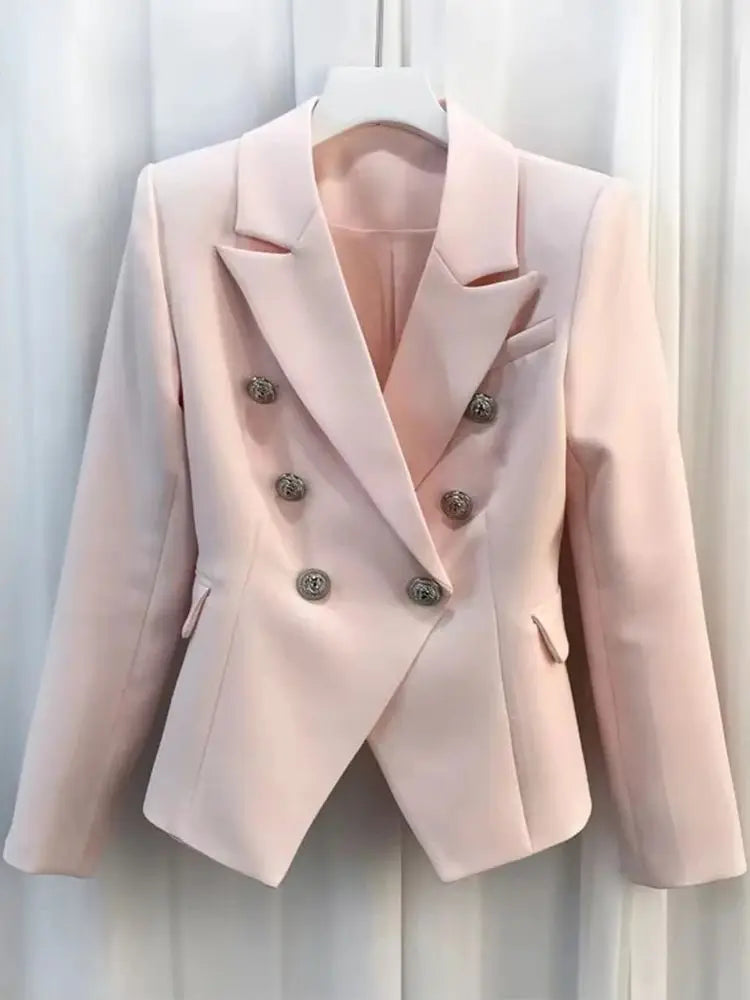 Women's Double-Breasted Fashion Blazer - A stylish blazer designed to elevate both casual and formal outfits. Soft, comfortable fabric suitable for work, events, or everyday chic wear. Available in multiple colors and sizes to match your personal style.