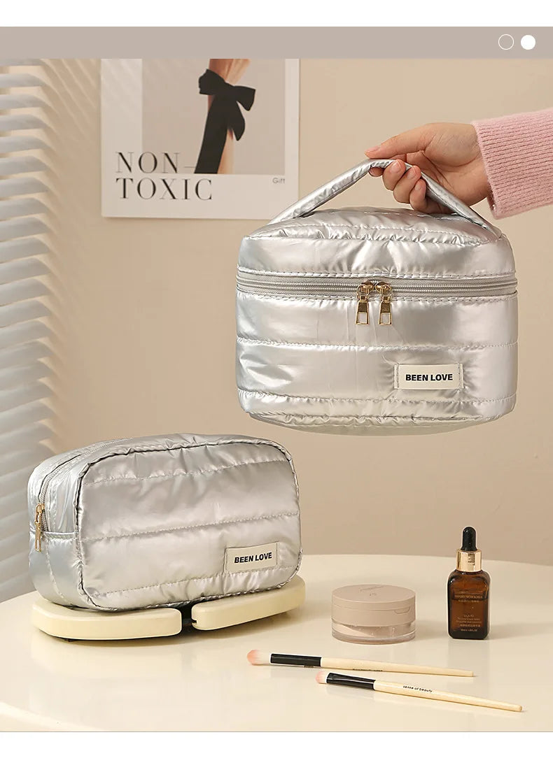 The Luxe Travel Beauty Organizer - An elegant beauty organizer with multiple compartments for easy storage. Designed to keep makeup and toiletries organized and accessible. Ideal for travel or vanity use.
