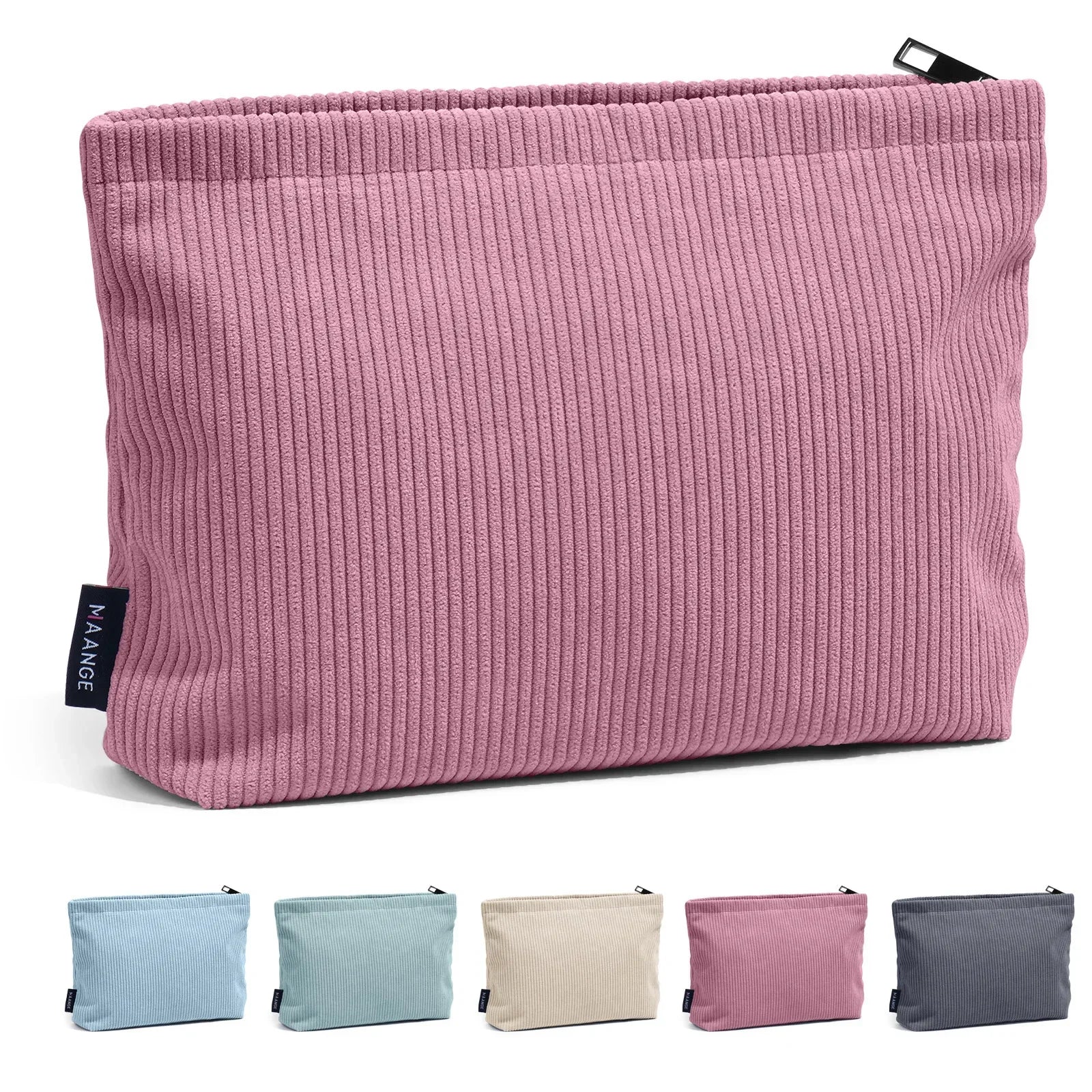 Corduroy Cosmetic Bag - Soft Travel Case A soft corduroy cosmetic bag with a stylish look and roomy interior. Ideal for storing makeup, brushes, and small skincare items. Lightweight, durable, and easy to carry for travel or daily use.