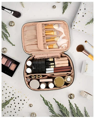 Portable Makeup Organizer. A compact makeup organizer designed to keep your beauty products neat and easy to find. Spacious enough for daily essentials while remaining lightweight and travel-friendly. Perfect for home use or on-the-go storage.