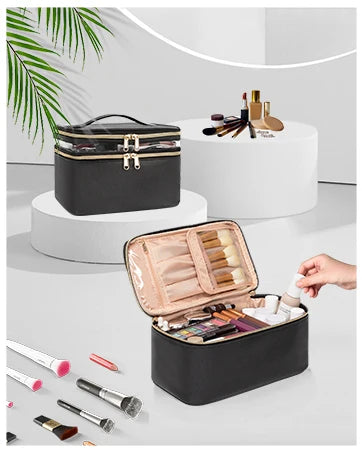 Portable Makeup Organizer. A compact makeup organizer designed to keep your beauty products neat and easy to find. Spacious enough for daily essentials while remaining lightweight and travel-friendly. Perfect for home use or on-the-go storage.