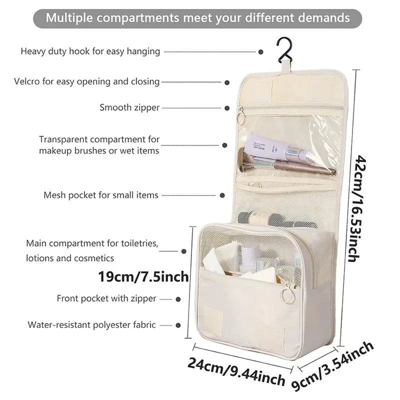 High Quality Waterproof Travel Makeup Organizer - A durable waterproof makeup organizer built to protect cosmetics during travel. Spacious interior keeps products neatly arranged and easy to access. Ideal for vacations, gym, or daily routines.