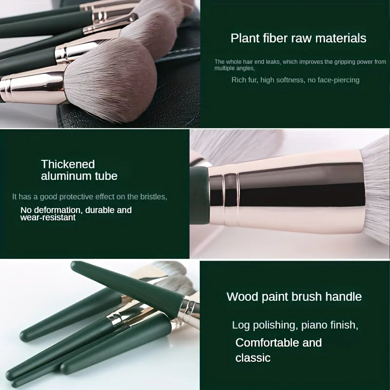14-Piece Makeup Brush Set - Nylon Bristles - A 14-piece brush collection for foundation, contour, blush, and eye makeup. Soft nylon bristles ensure smooth blending. Comfortable handles give better grip and control. Ideal for beginners and beauty lovers.