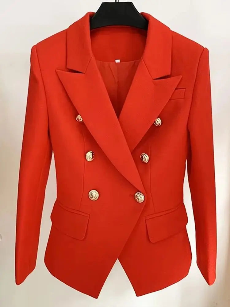Women's Double-Breasted Fashion Blazer - A stylish blazer designed to elevate both casual and formal outfits. Soft, comfortable fabric suitable for work, events, or everyday chic wear. Available in multiple colors and sizes to match your personal style.
