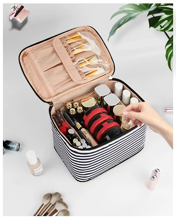 Portable Makeup Organizer. A compact makeup organizer designed to keep your beauty products neat and easy to find. Spacious enough for daily essentials while remaining lightweight and travel-friendly. Perfect for home use or on-the-go storage.