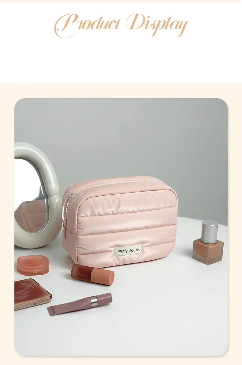 Large Capacity Makeup Organizer Bag - A spacious cosmetic organizer designed for storing makeup and beauty tools efficiently. Durable material with a structured shape for better organization. Ideal for travel or daily storage.