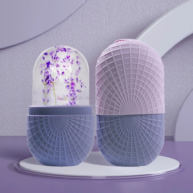 The Cooling Sculpt Ice Roller - A reusable facial ice roller designed to help reduce puffiness and refresh the skin. Provides a cooling massage that supports a smoother, more radiant look. Suitable for daily skincare routines.