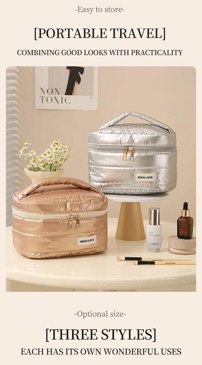 The Luxe Travel Beauty Organizer - An elegant beauty organizer with multiple compartments for easy storage. Designed to keep makeup and toiletries organized and accessible. Ideal for travel or vanity use.