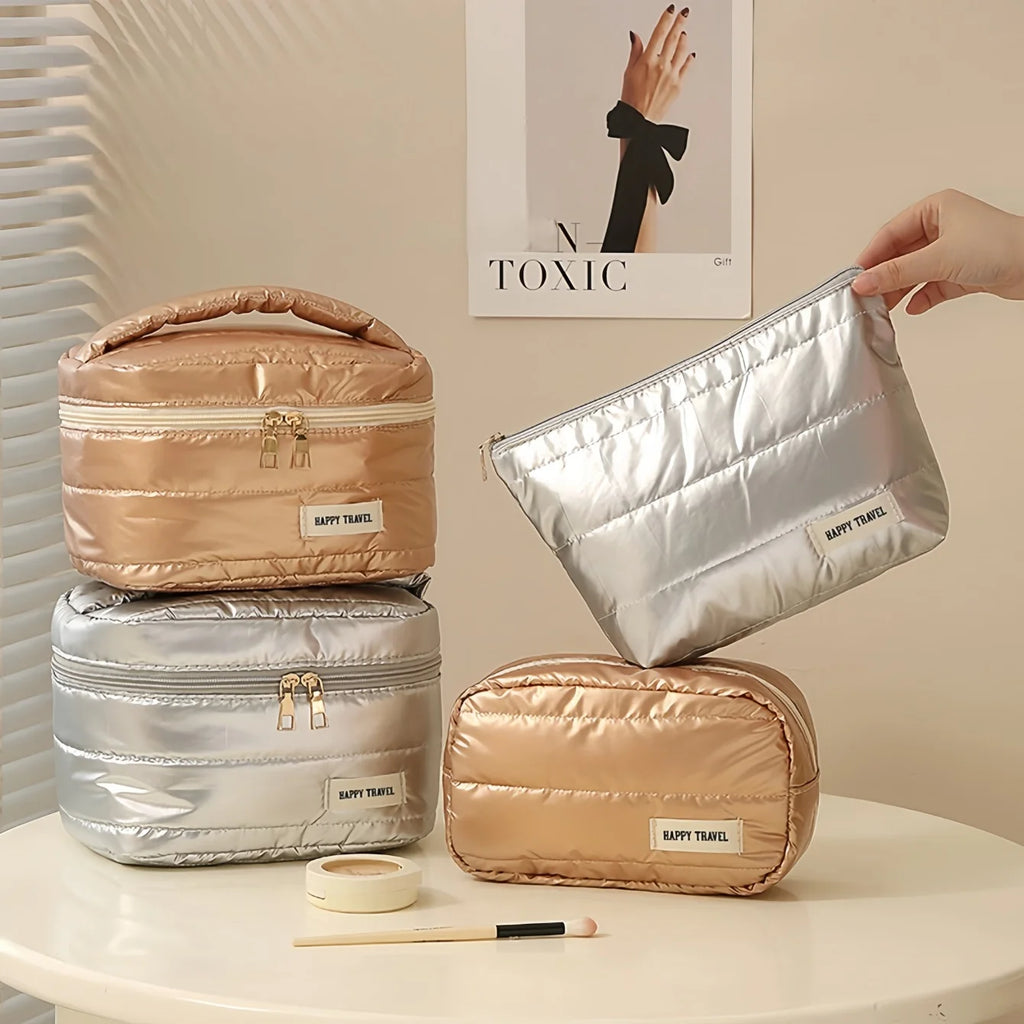 The Luxe Travel Beauty Organizer - An elegant beauty organizer with multiple compartments for easy storage. Designed to keep makeup and toiletries organized and accessible. Ideal for travel or vanity use.